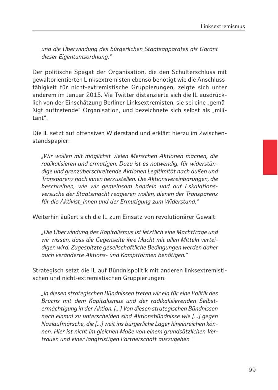 Seite 99 des Verfassungsschutzbericht 2016 Hamburg