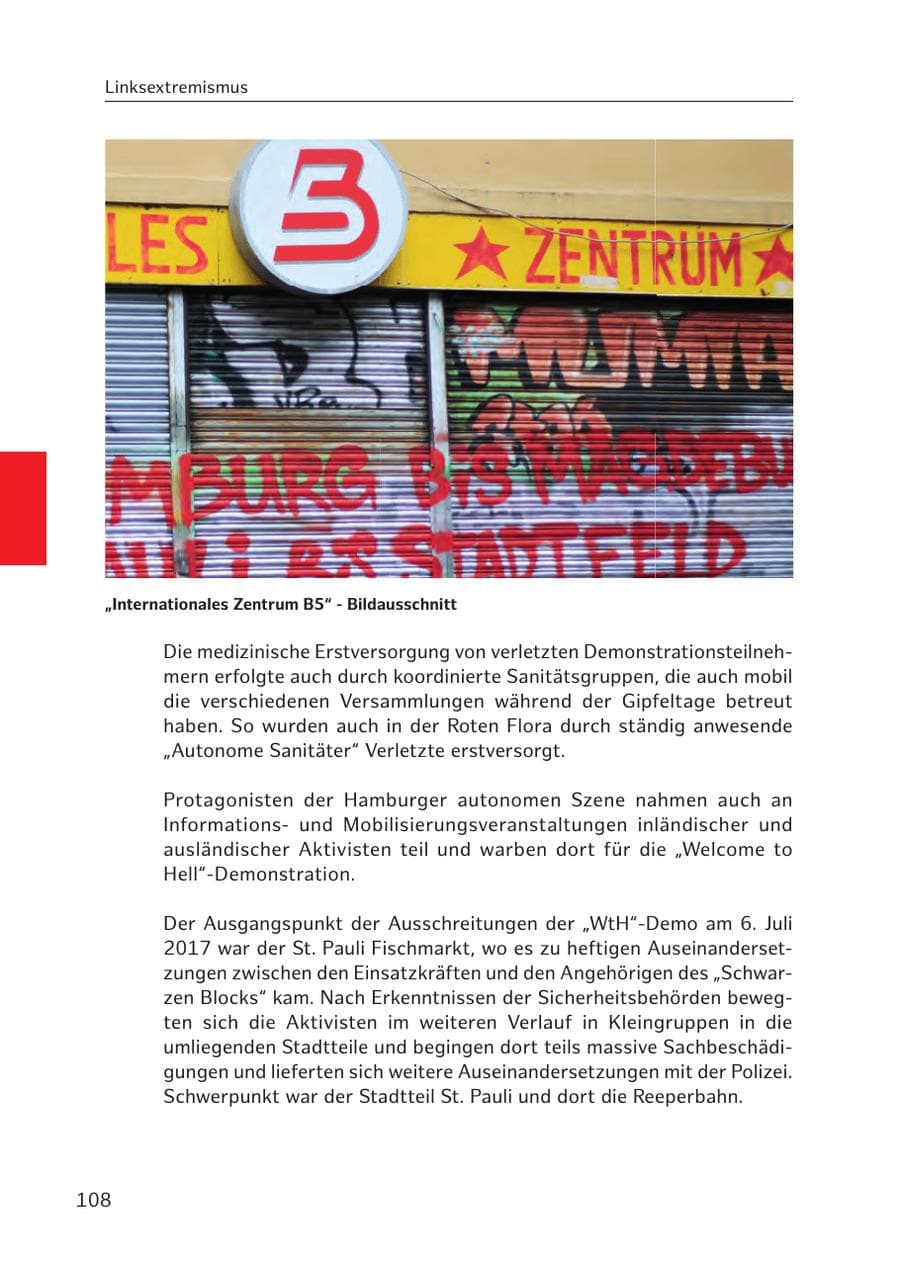 Seite 107 des Verfassungsschutzbericht 2017 Hamburg