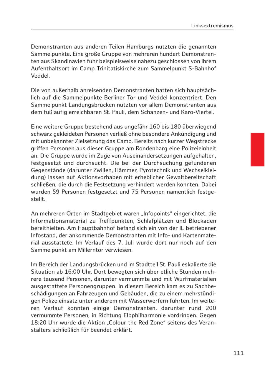 Seite 110 des Verfassungsschutzbericht 2017 Hamburg