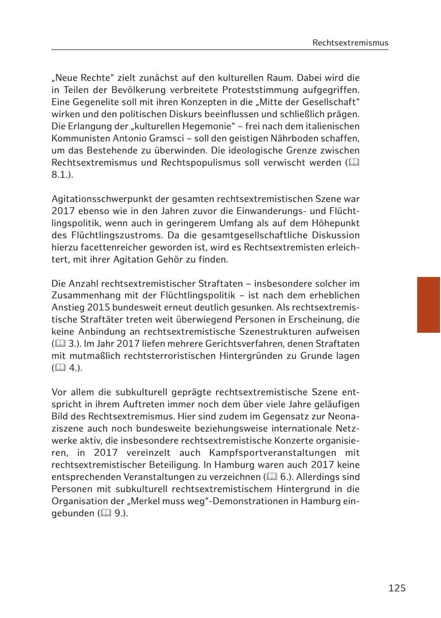 Seite 124 des Verfassungsschutzbericht 2017 Hamburg