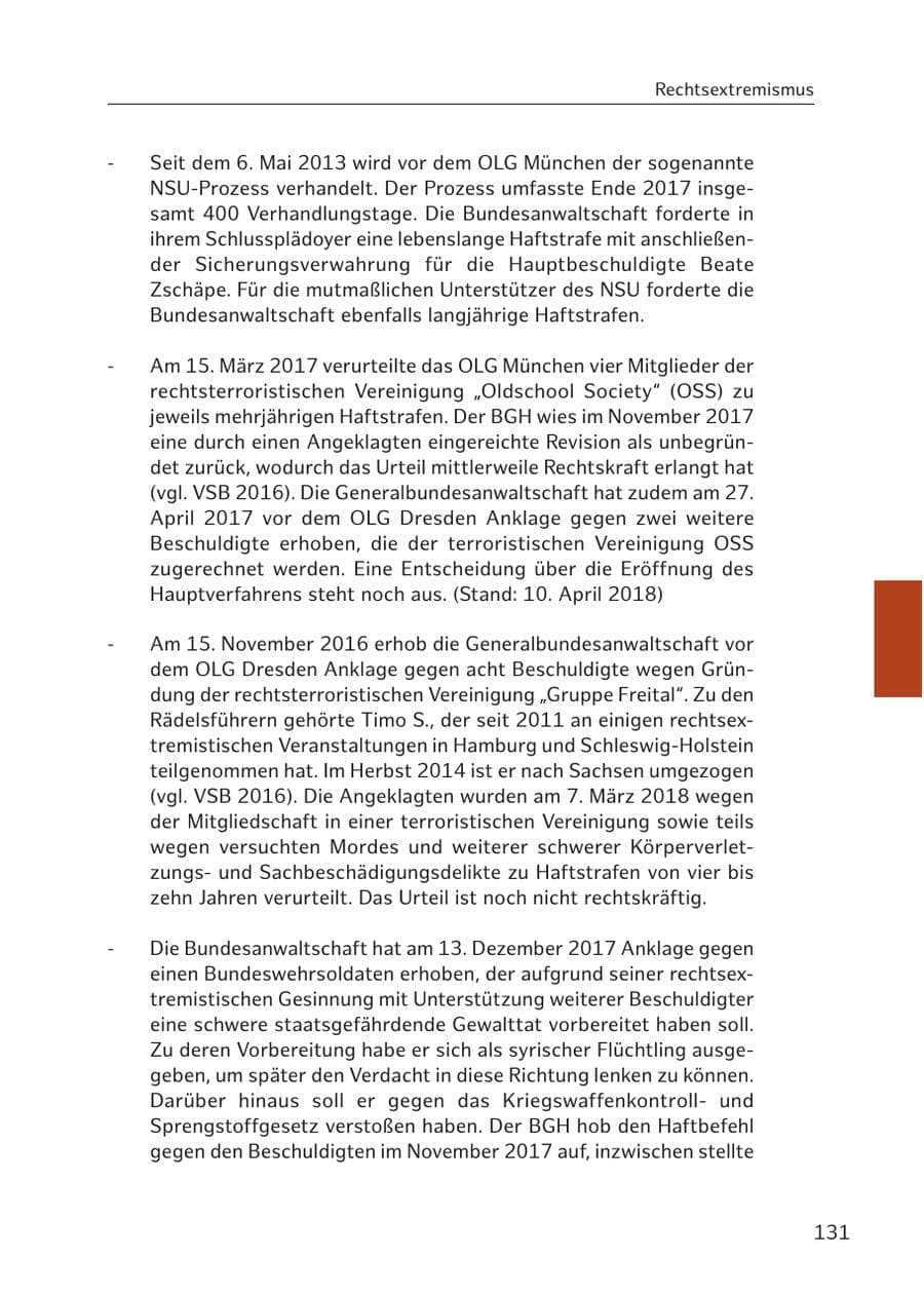Seite 130 des Verfassungsschutzbericht 2017 Hamburg
