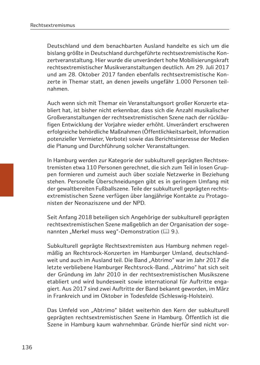 Seite 135 des Verfassungsschutzbericht 2017 Hamburg