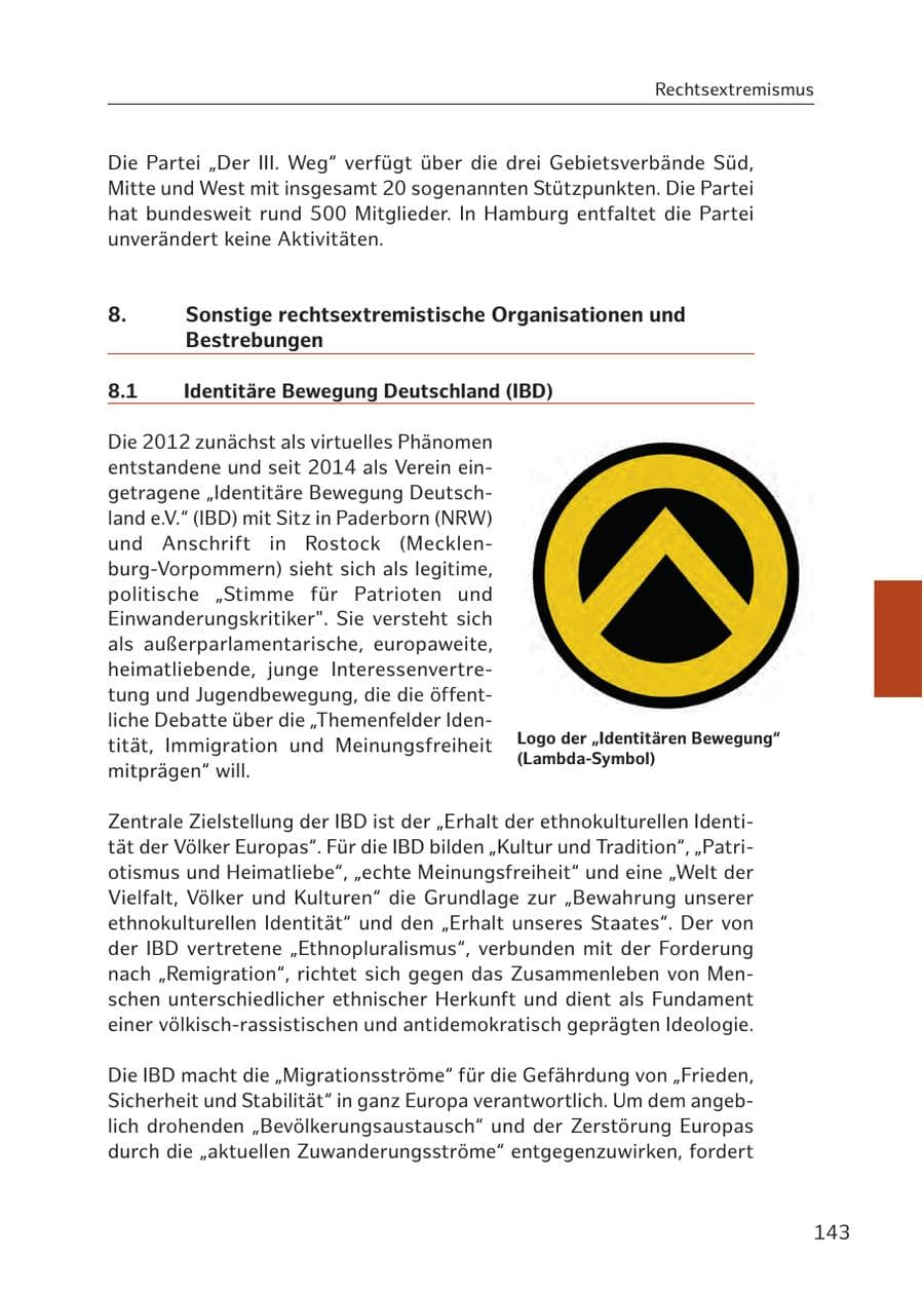 Seite 142 des Verfassungsschutzbericht 2017 Hamburg