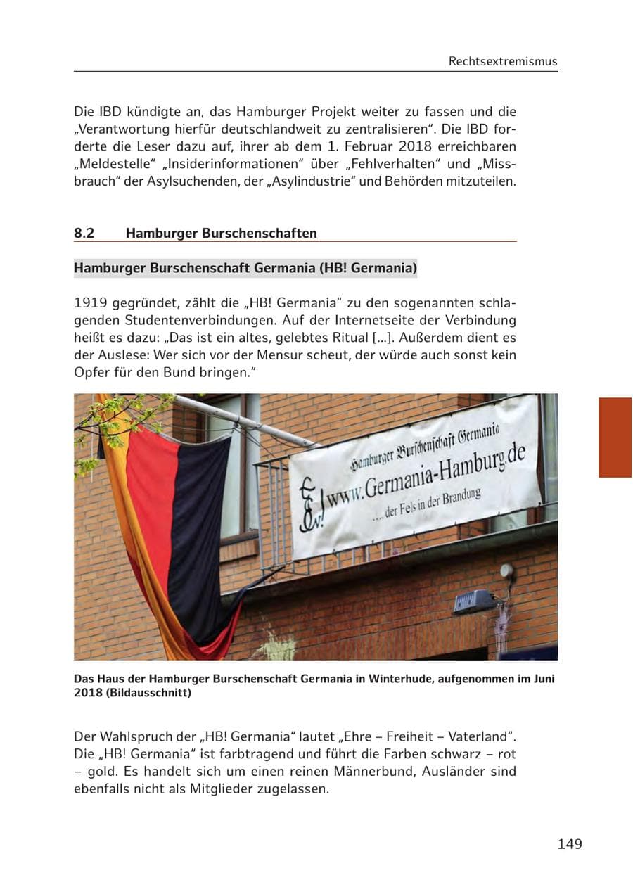 Seite 148 des Verfassungsschutzbericht 2017 Hamburg