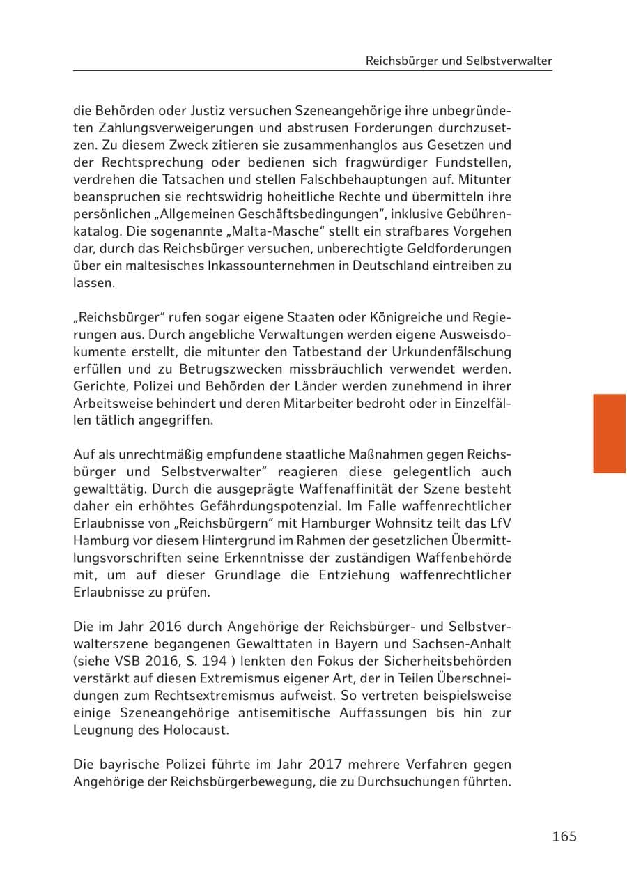Seite 163 des Verfassungsschutzbericht 2017 Hamburg