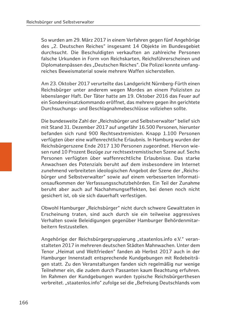 Seite 164 des Verfassungsschutzbericht 2017 Hamburg