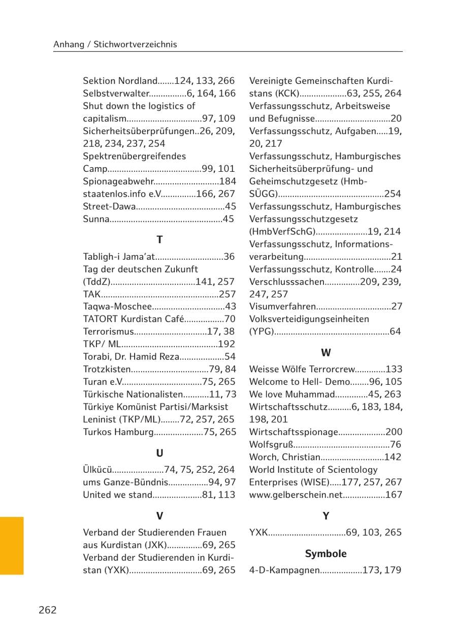 Seite 258 des Verfassungsschutzbericht 2017 Hamburg