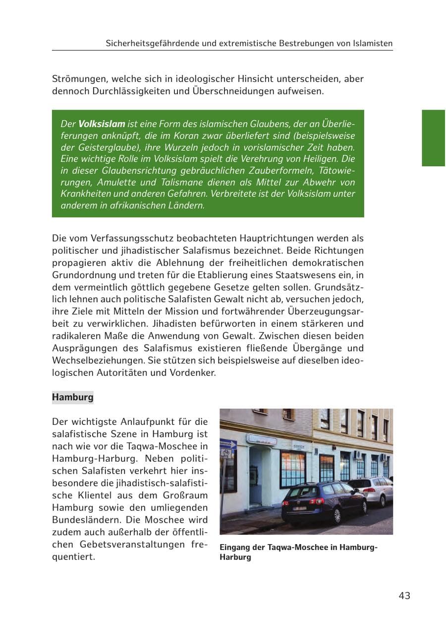 Seite 43 des Verfassungsschutzbericht 2017 Hamburg