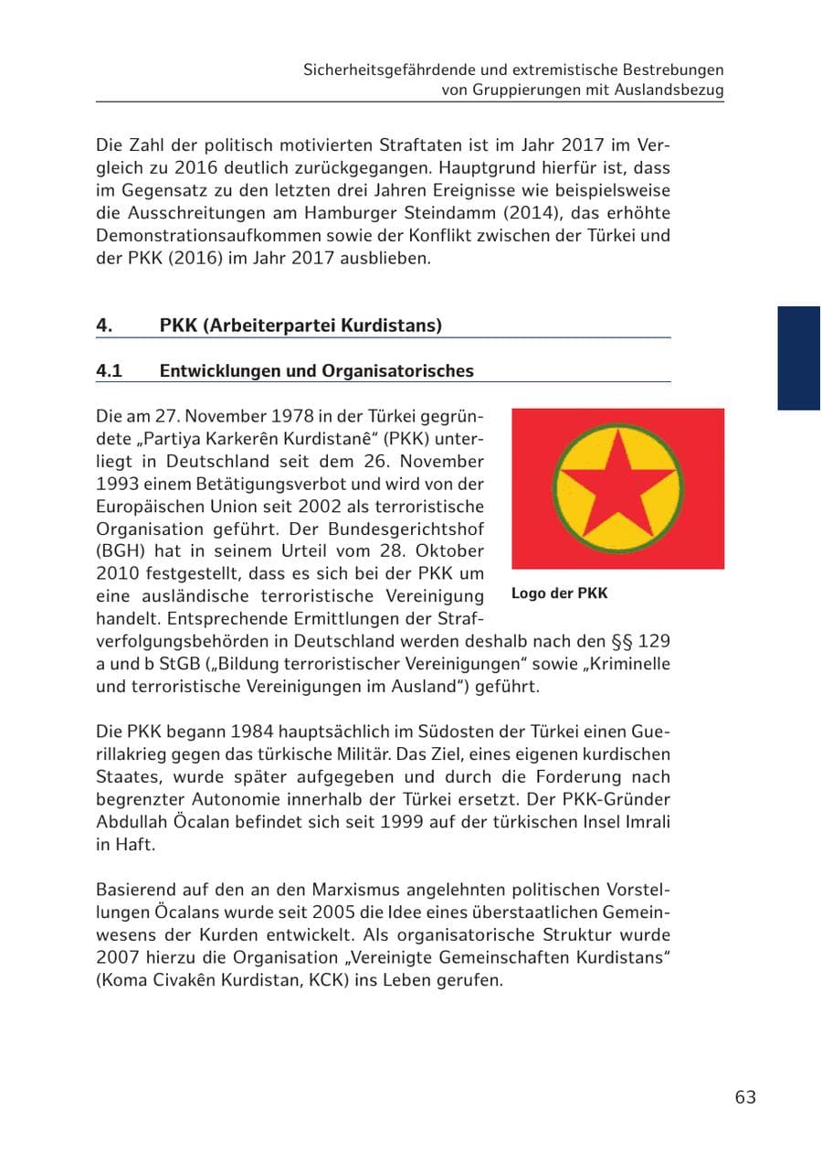 Seite 62 des Verfassungsschutzbericht 2017 Hamburg
