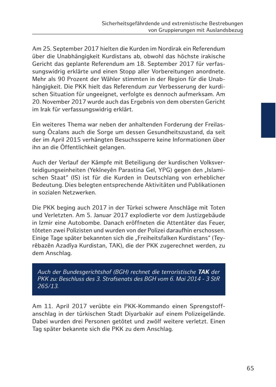 Seite 64 des Verfassungsschutzbericht 2017 Hamburg