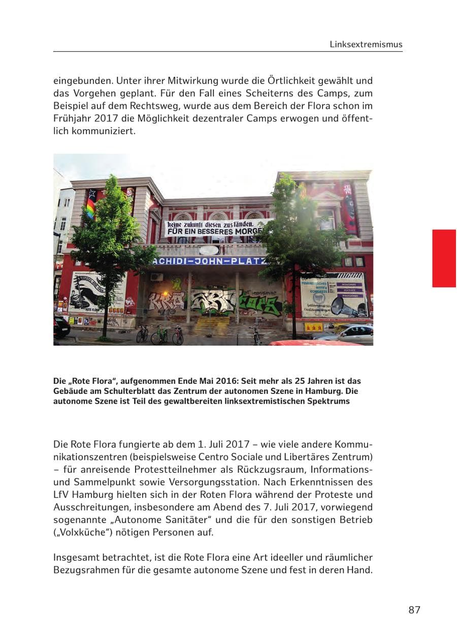 Seite 86 des Verfassungsschutzbericht 2017 Hamburg