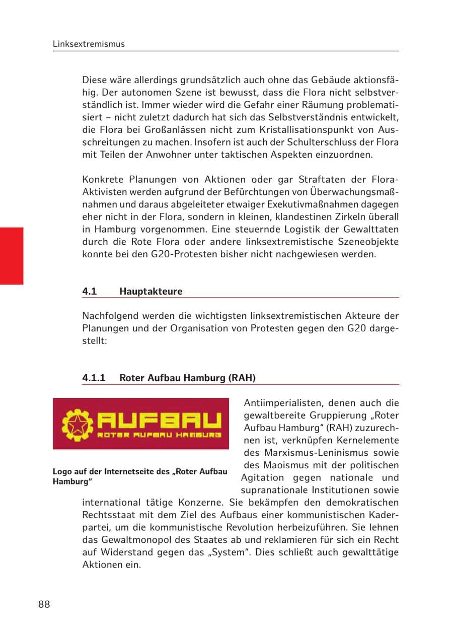 Seite 87 des Verfassungsschutzbericht 2017 Hamburg