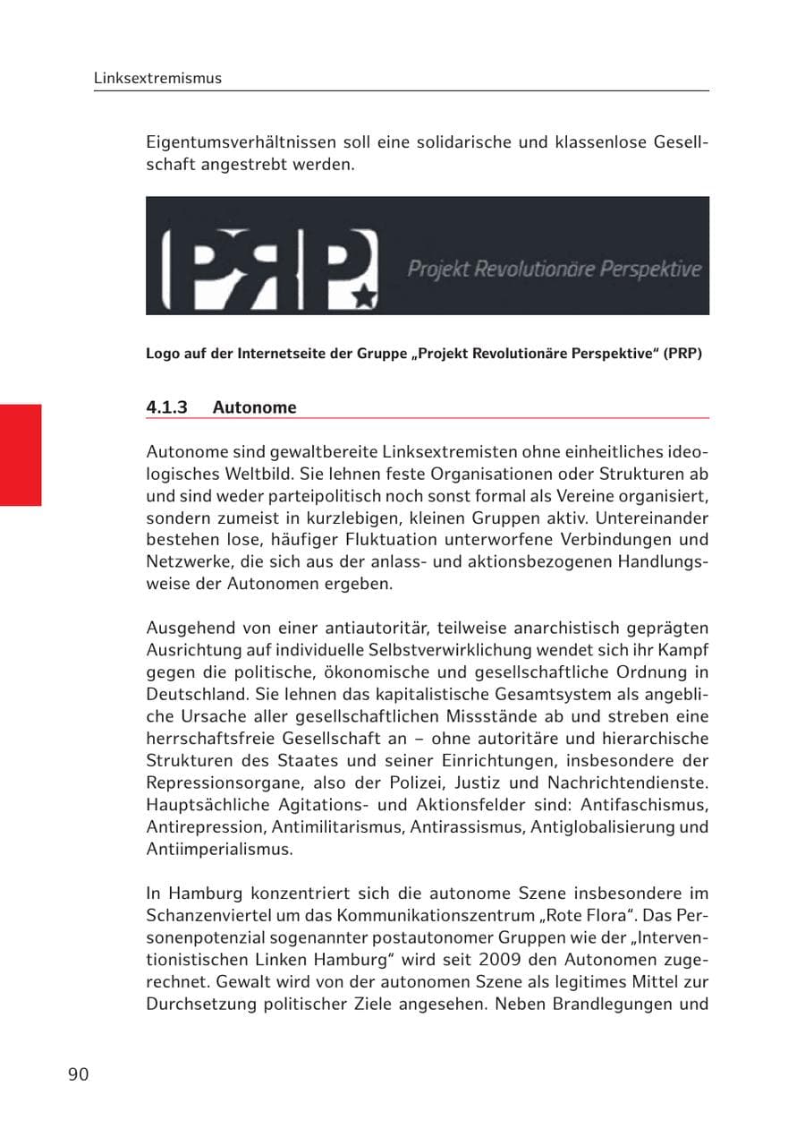 Seite 89 des Verfassungsschutzbericht 2017 Hamburg