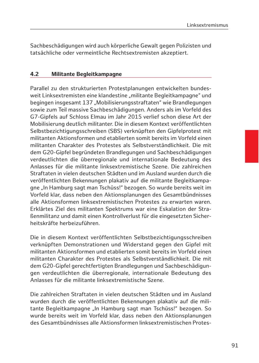 Seite 90 des Verfassungsschutzbericht 2017 Hamburg