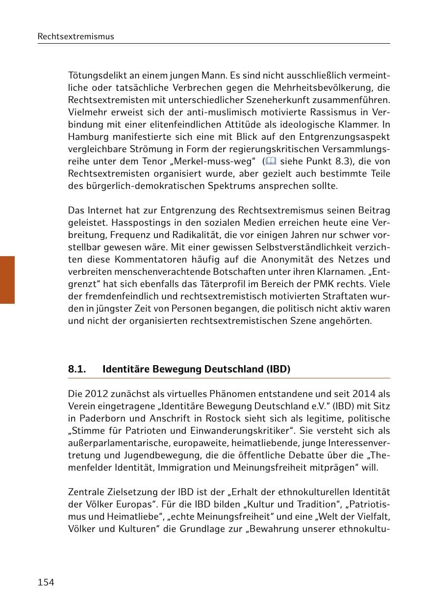 Seite 155 des Verfassungsschutzbericht 2018 Hamburg