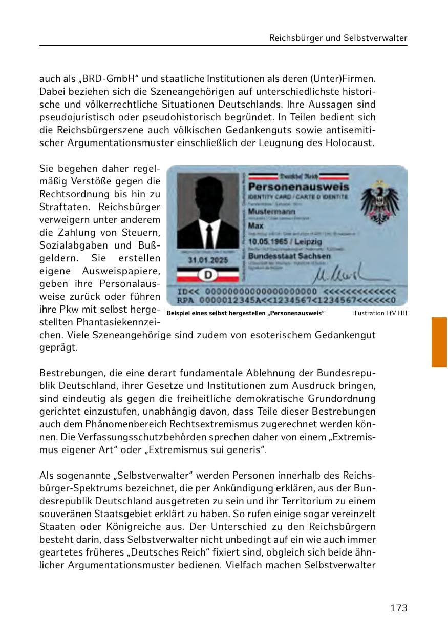 Seite 174 des Verfassungsschutzbericht 2018 Hamburg
