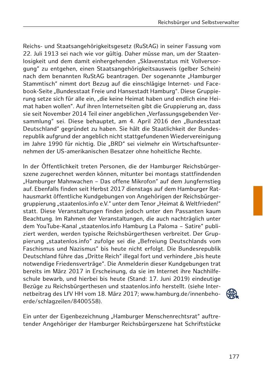 Seite 178 des Verfassungsschutzbericht 2018 Hamburg