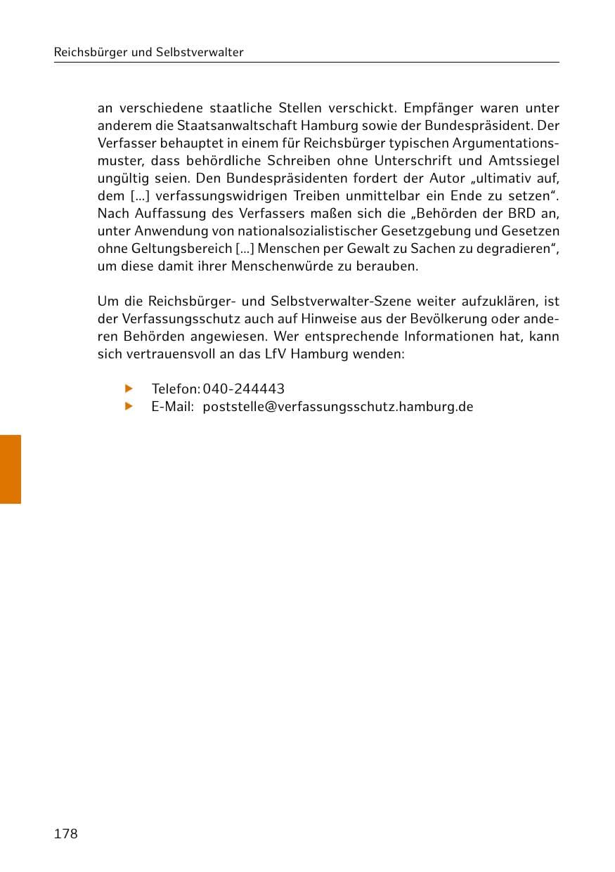 Seite 179 des Verfassungsschutzbericht 2018 Hamburg