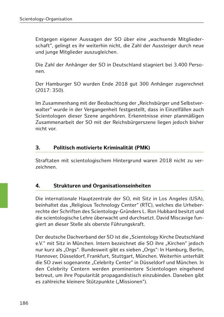 Seite 187 des Verfassungsschutzbericht 2018 Hamburg