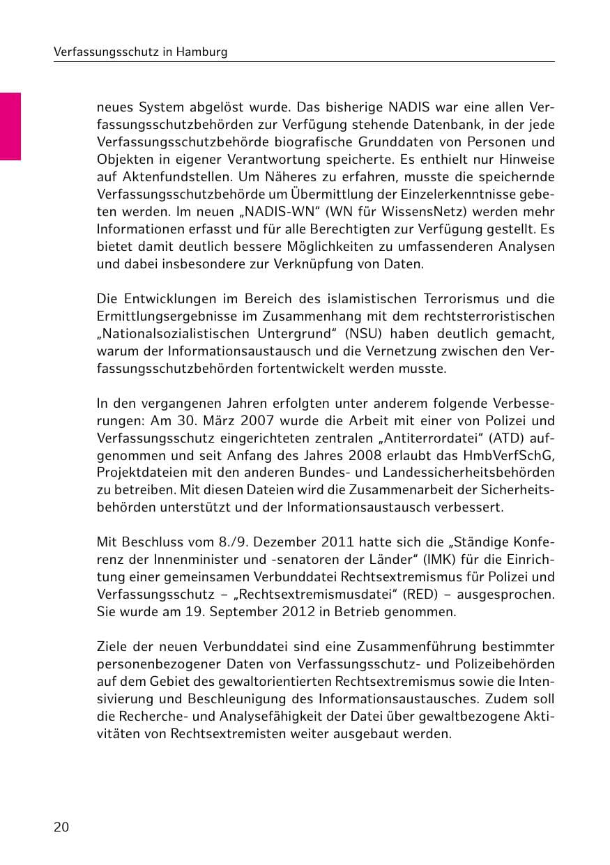 Seite 21 des Verfassungsschutzbericht 2018 Hamburg