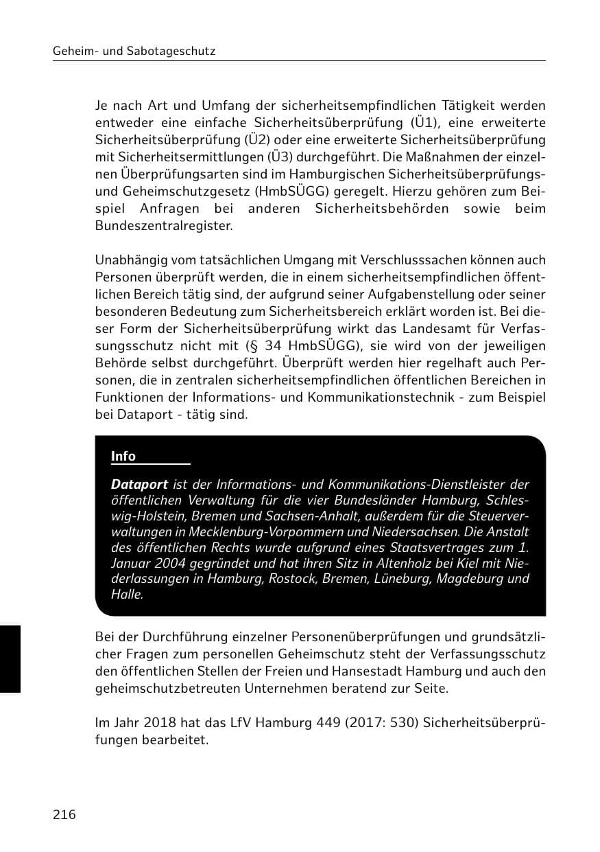 Seite 217 des Verfassungsschutzbericht 2018 Hamburg