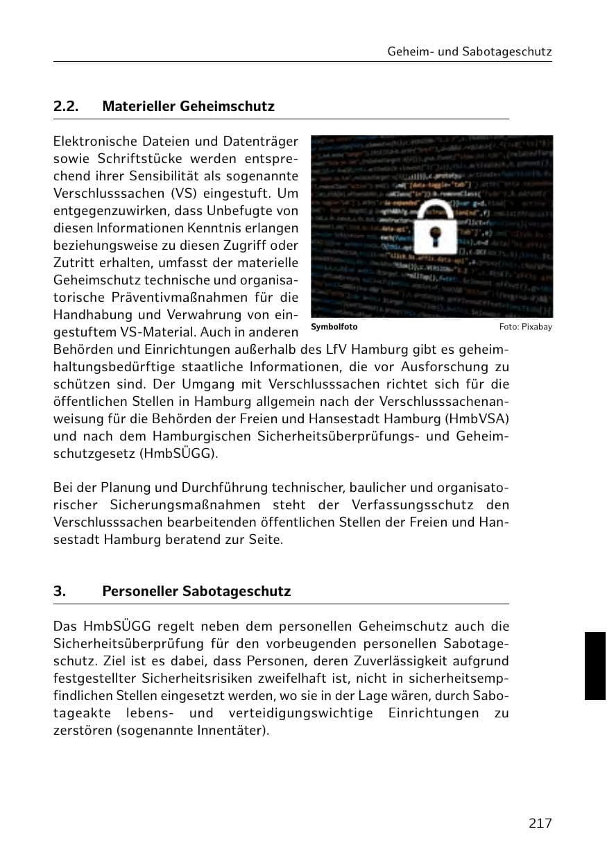 Seite 218 des Verfassungsschutzbericht 2018 Hamburg