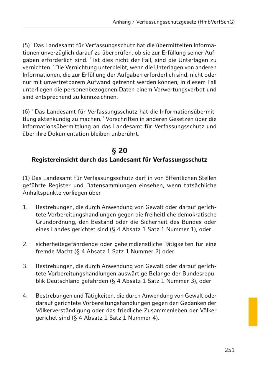 Seite 252 des Verfassungsschutzbericht 2018 Hamburg