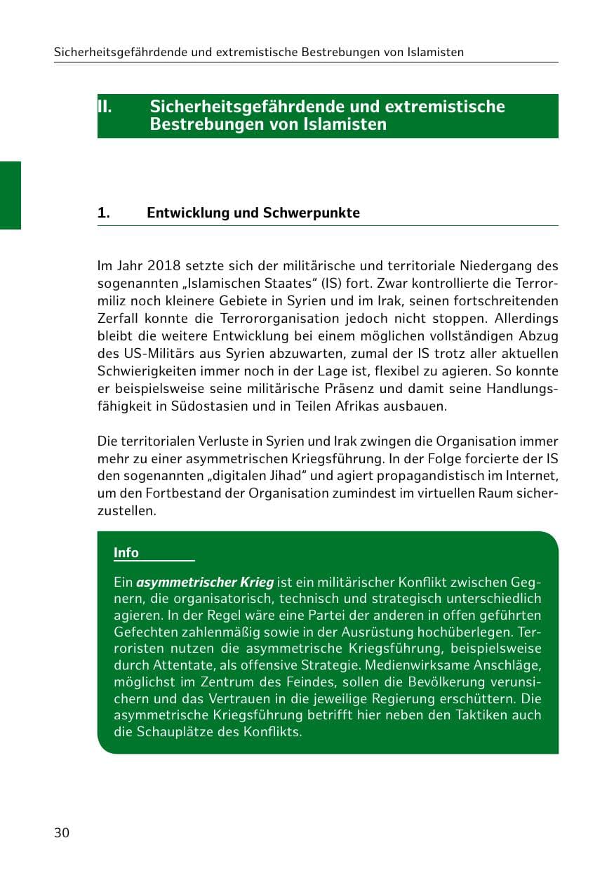 Seite 31 des Verfassungsschutzbericht 2018 Hamburg