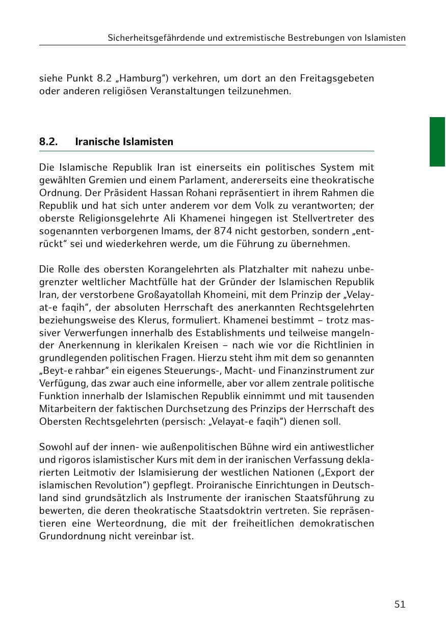 Seite 52 des Verfassungsschutzbericht 2018 Hamburg