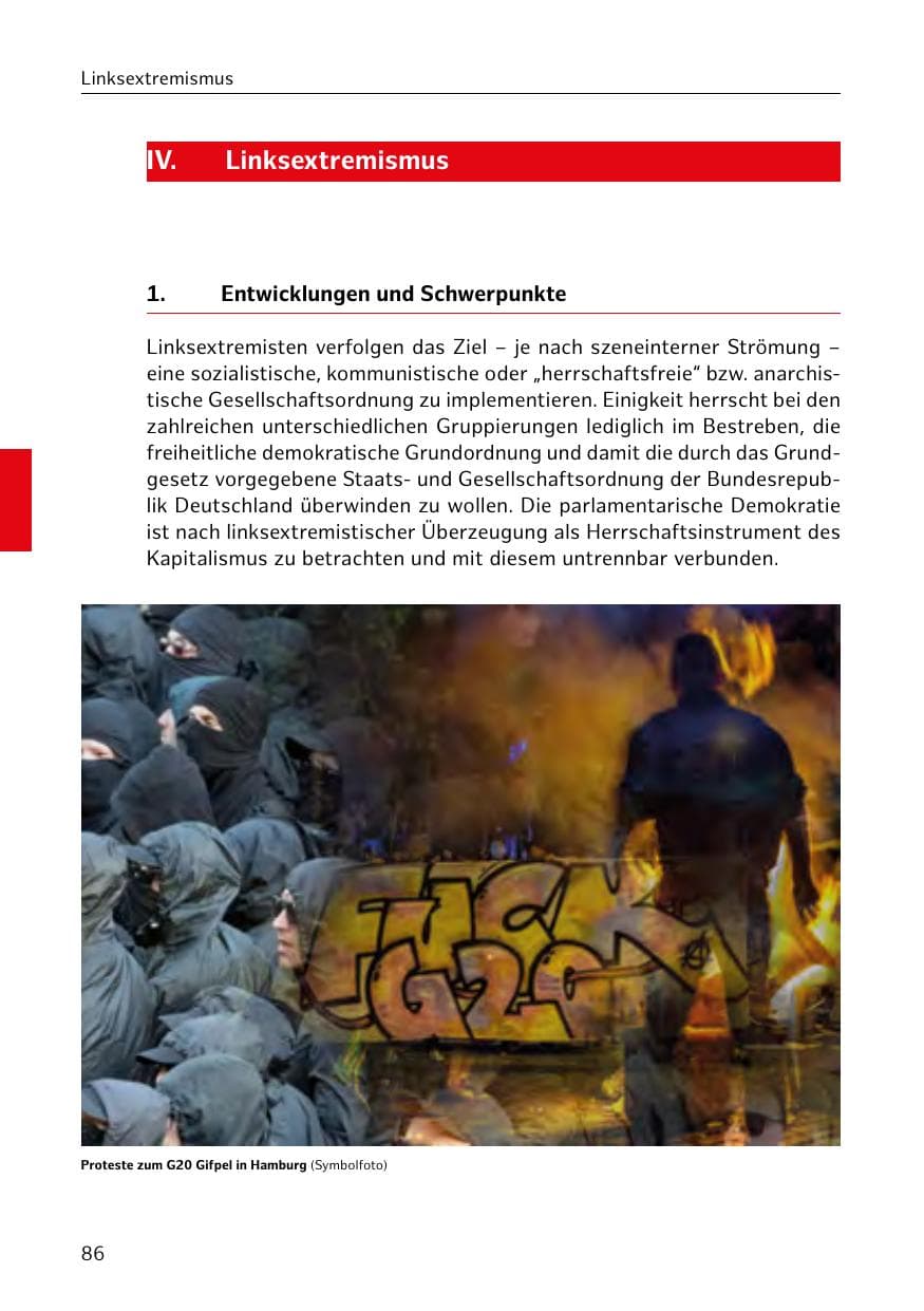 Seite 87 des Verfassungsschutzbericht 2018 Hamburg