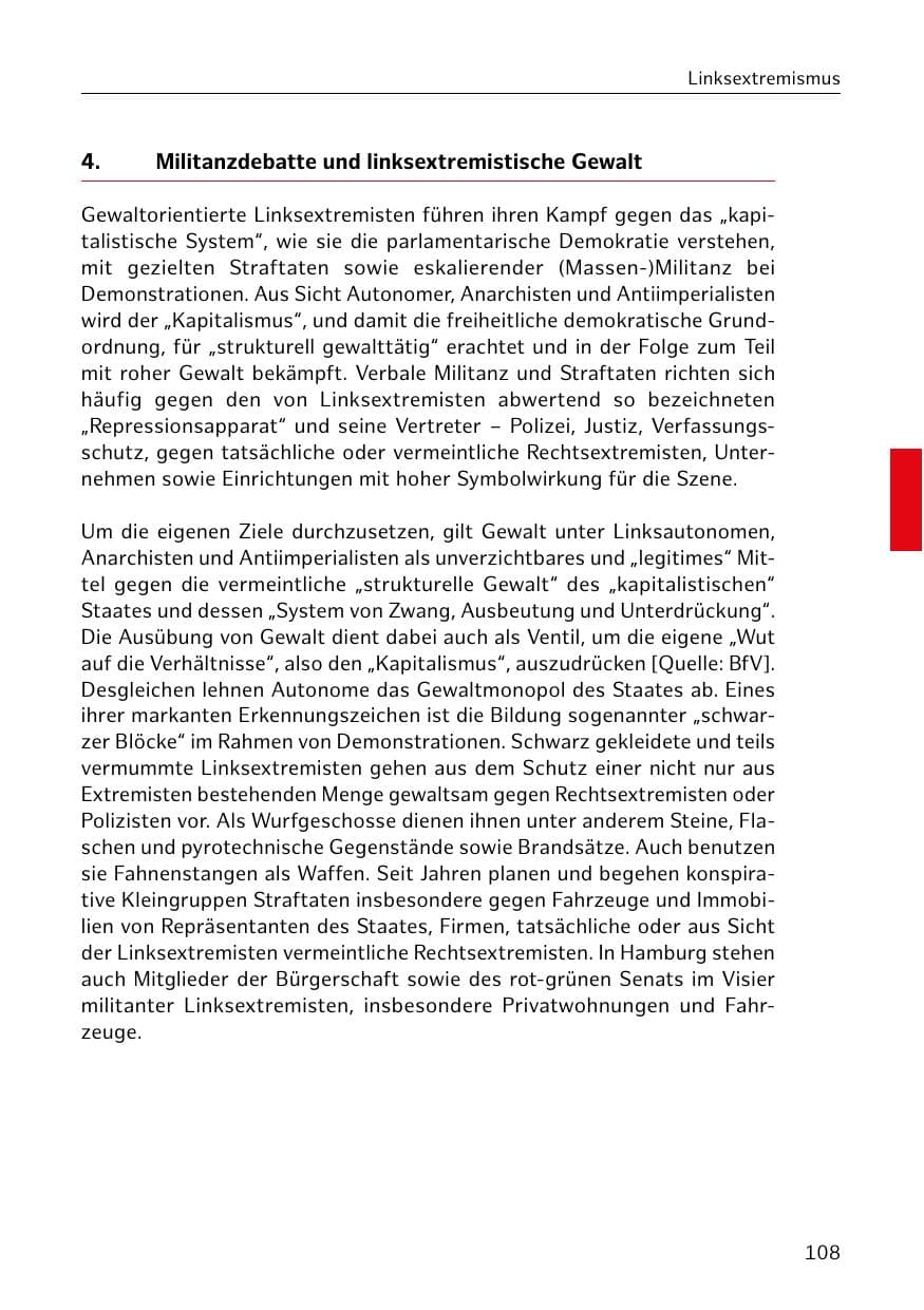 Seite 109 des Verfassungsschutzbericht 2019 Hamburg
