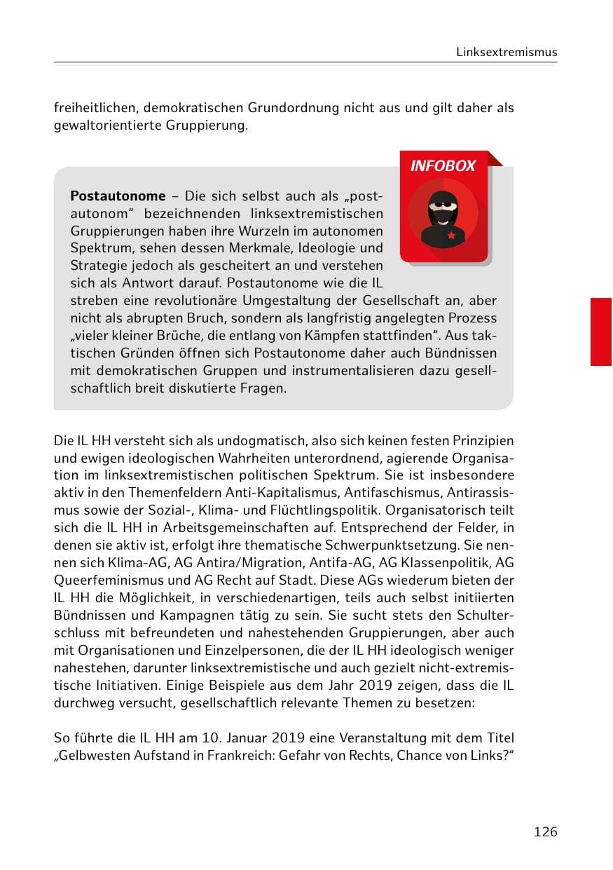 Seite 127 des Verfassungsschutzbericht 2019 Hamburg
