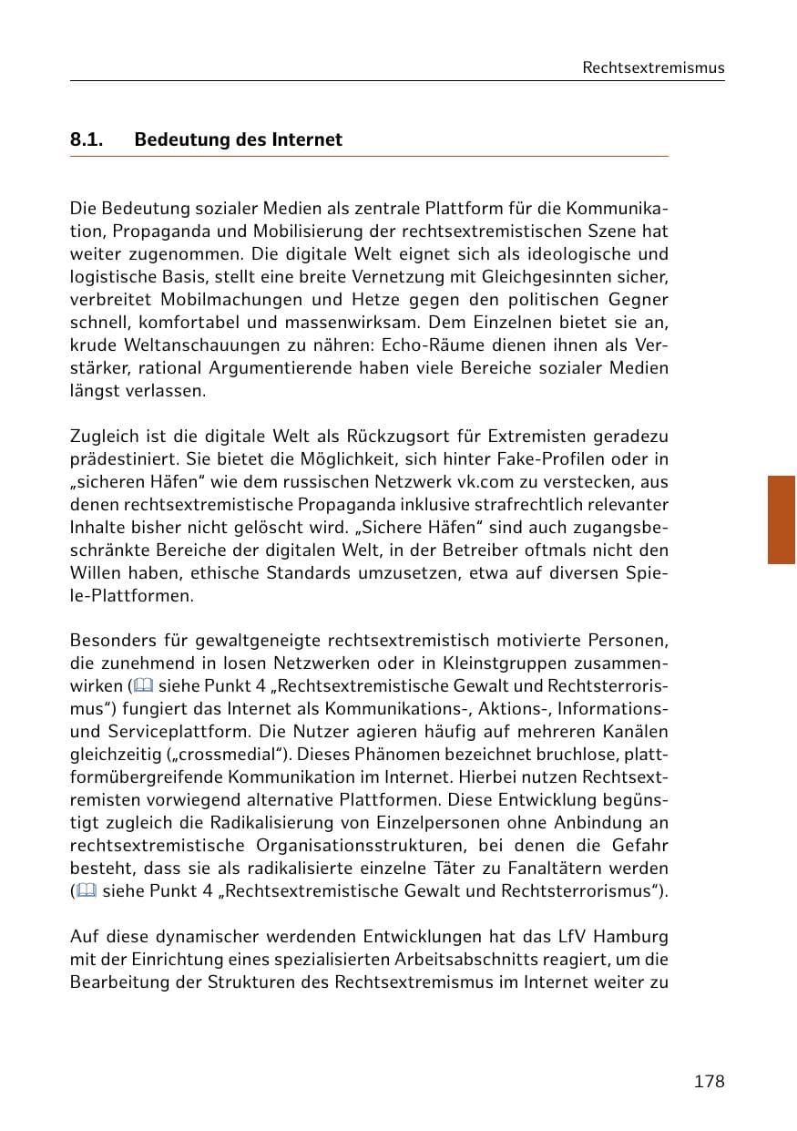 Seite 179 des Verfassungsschutzbericht 2019 Hamburg