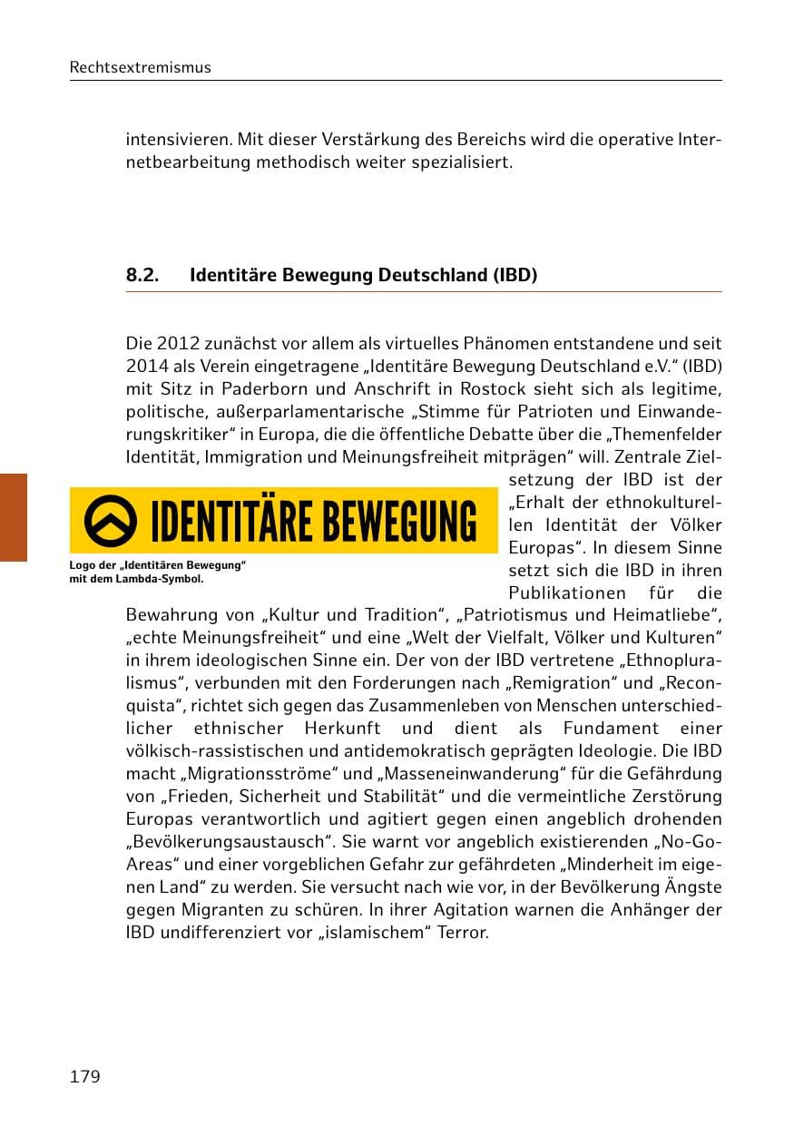 Seite 180 des Verfassungsschutzbericht 2019 Hamburg