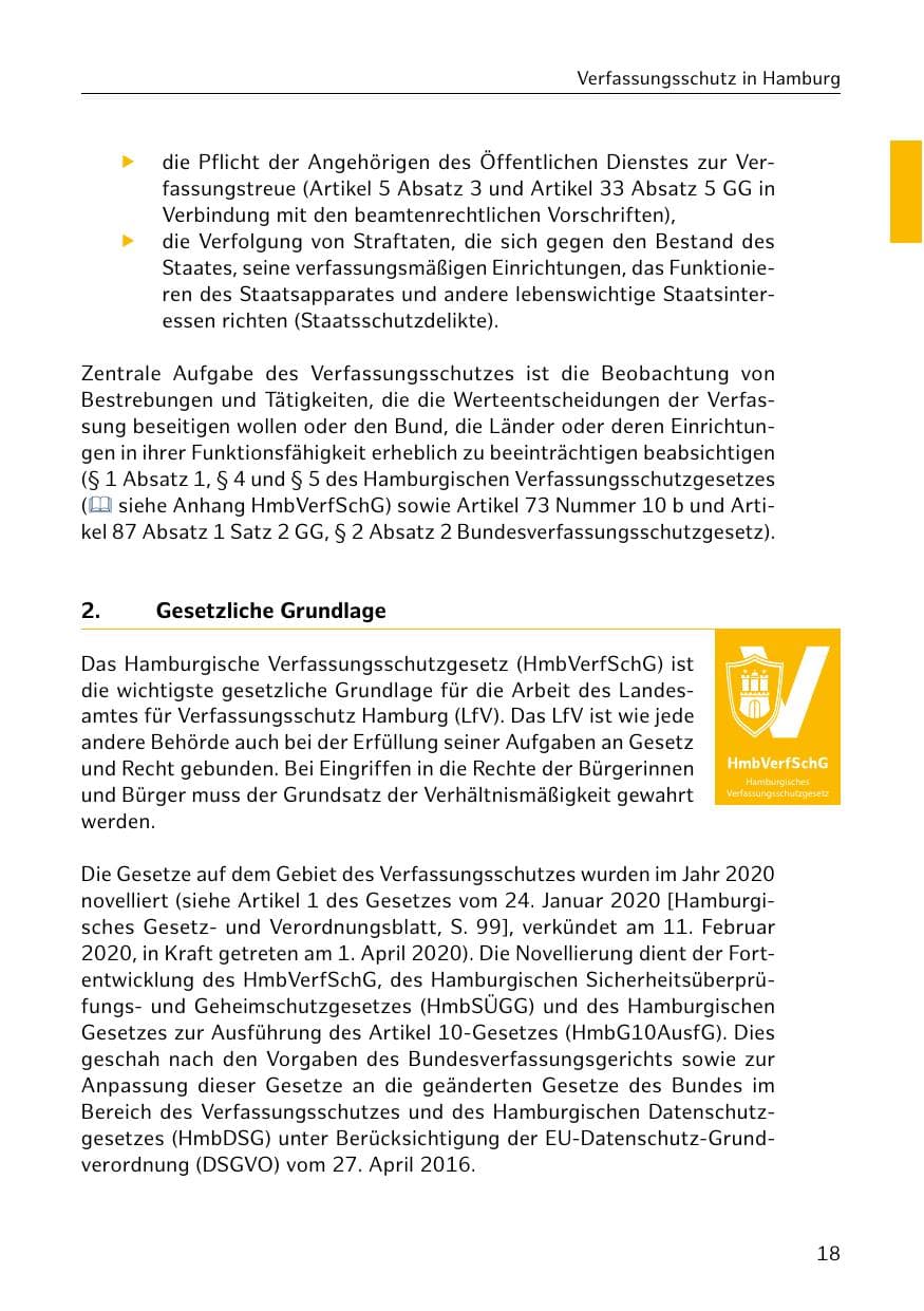 Seite 19 des Verfassungsschutzbericht 2019 Hamburg