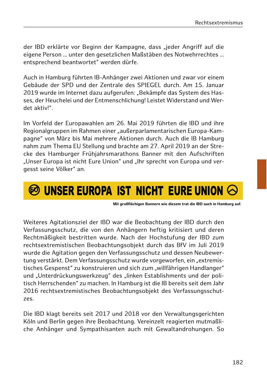 Seite 183 des Verfassungsschutzbericht 2019 Hamburg
