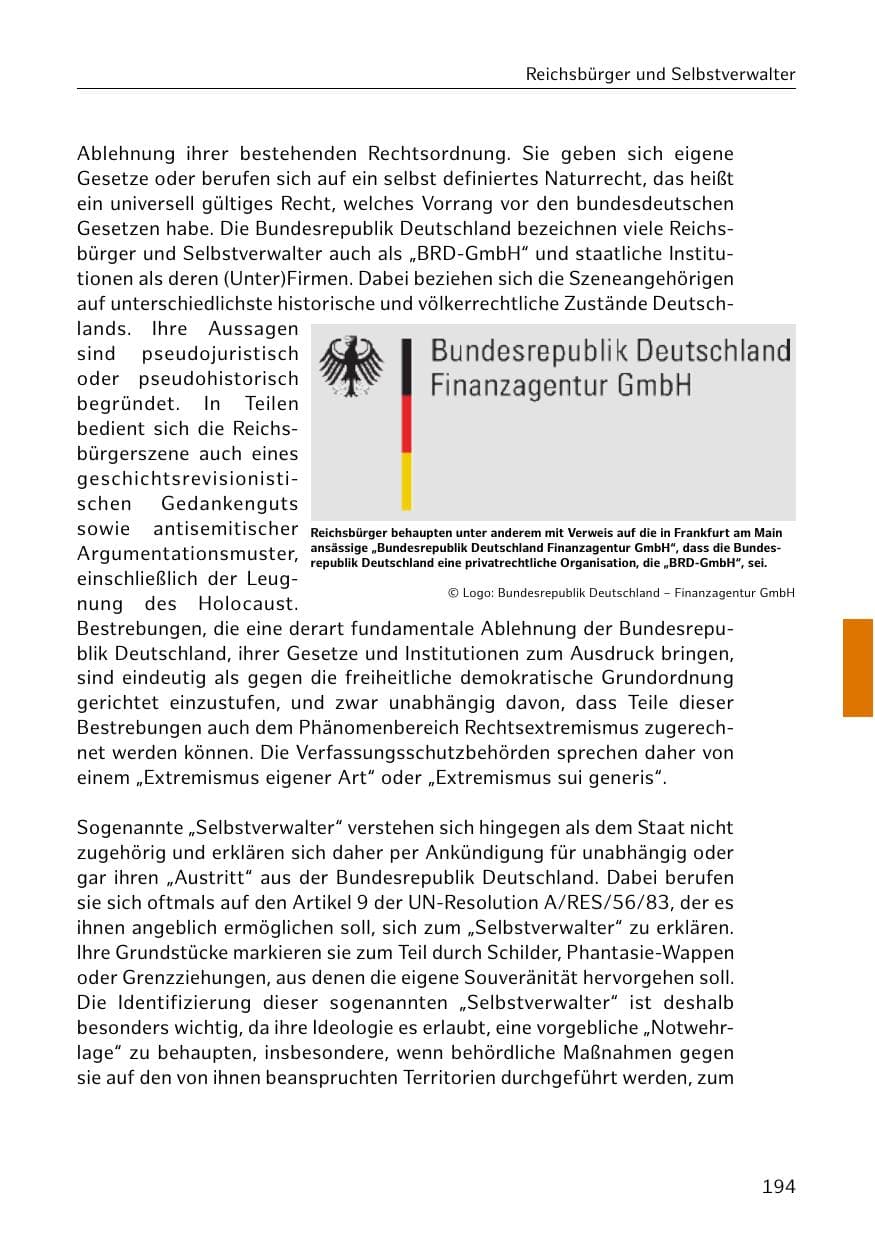 Seite 195 des Verfassungsschutzbericht 2019 Hamburg