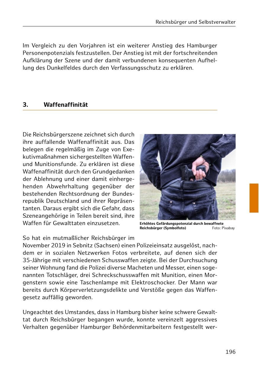 Seite 197 des Verfassungsschutzbericht 2019 Hamburg