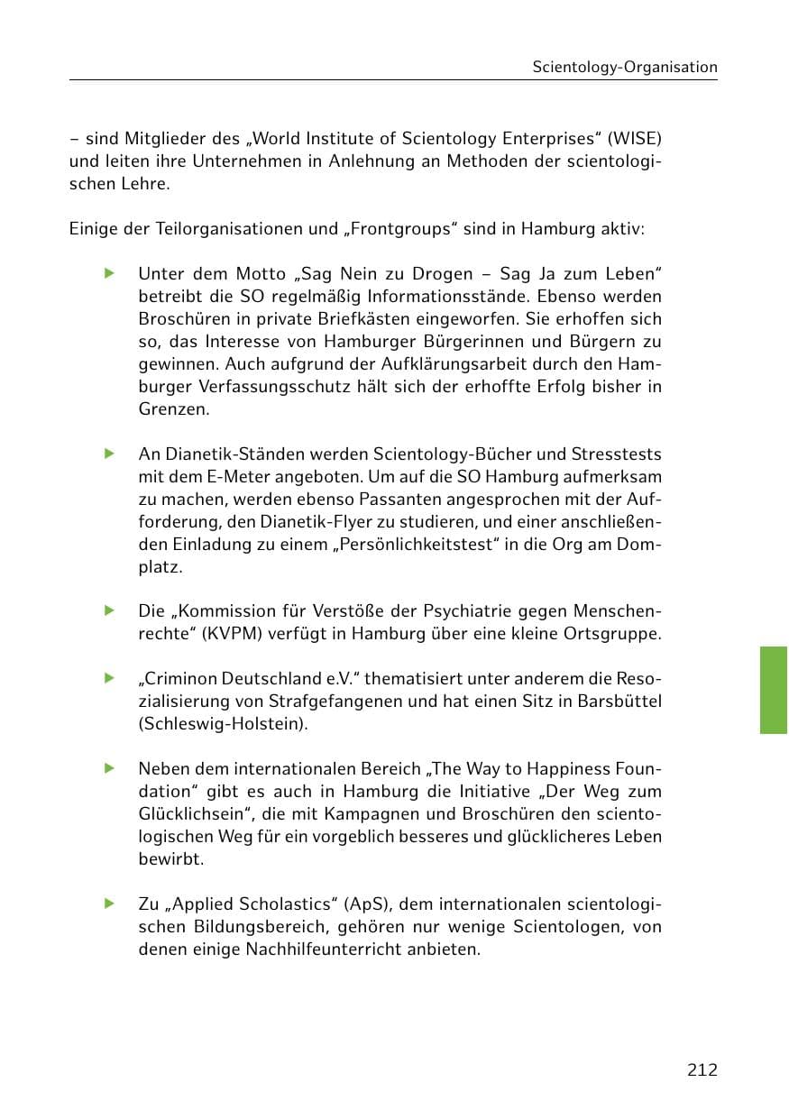 Seite 213 des Verfassungsschutzbericht 2019 Hamburg