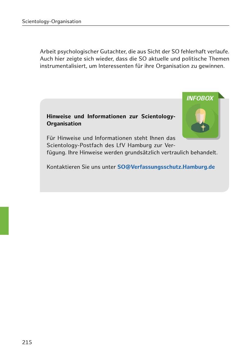 Seite 216 des Verfassungsschutzbericht 2019 Hamburg