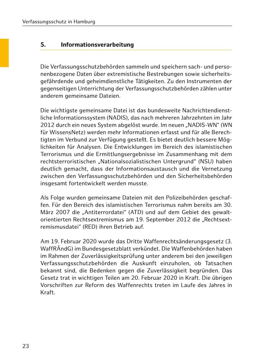 Seite 24 des Verfassungsschutzbericht 2019 Hamburg