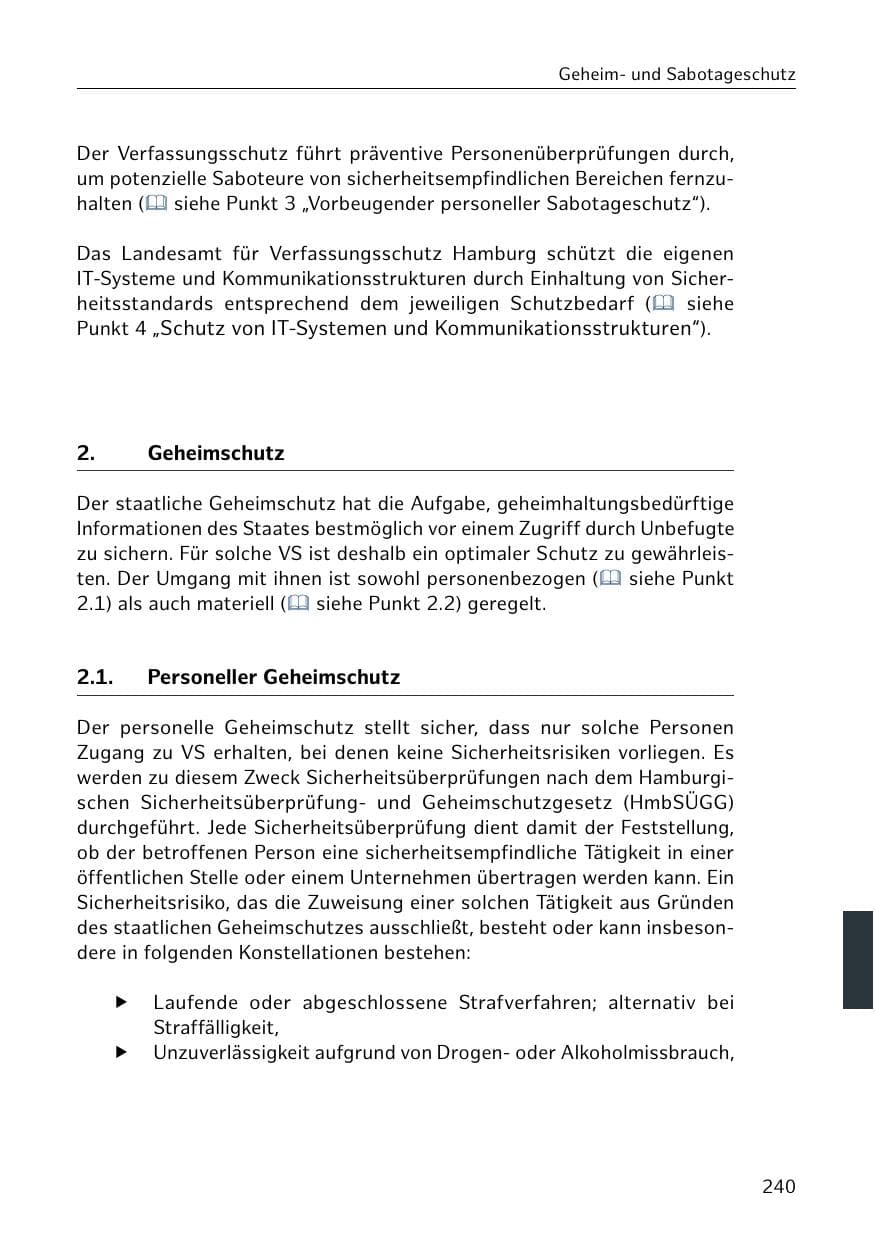 Seite 241 des Verfassungsschutzbericht 2019 Hamburg
