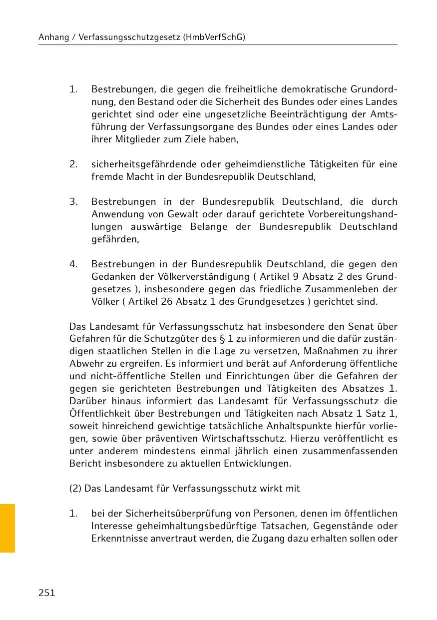 Seite 252 des Verfassungsschutzbericht 2019 Hamburg