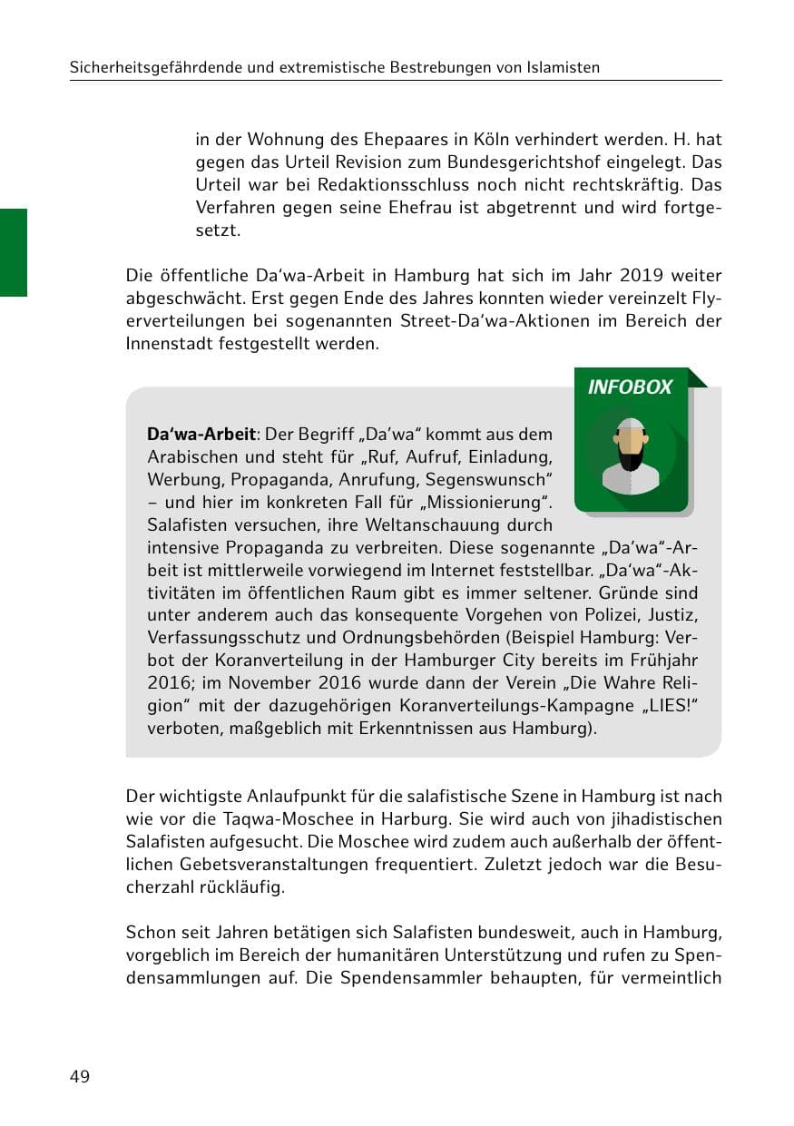 Seite 50 des Verfassungsschutzbericht 2019 Hamburg