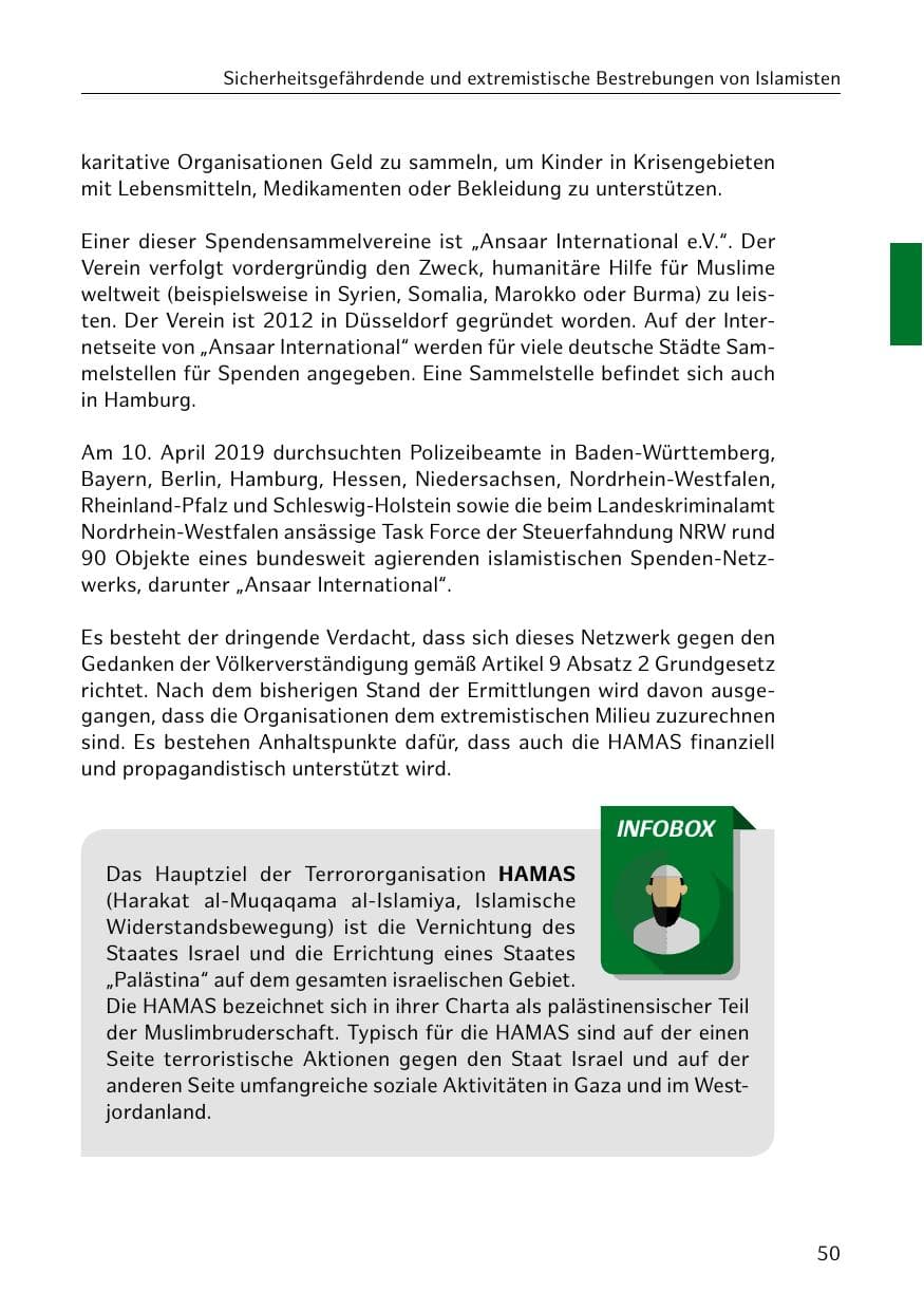 Seite 51 des Verfassungsschutzbericht 2019 Hamburg
