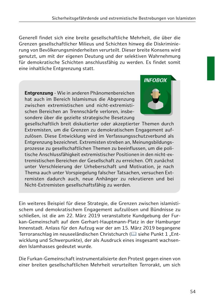 Seite 55 des Verfassungsschutzbericht 2019 Hamburg