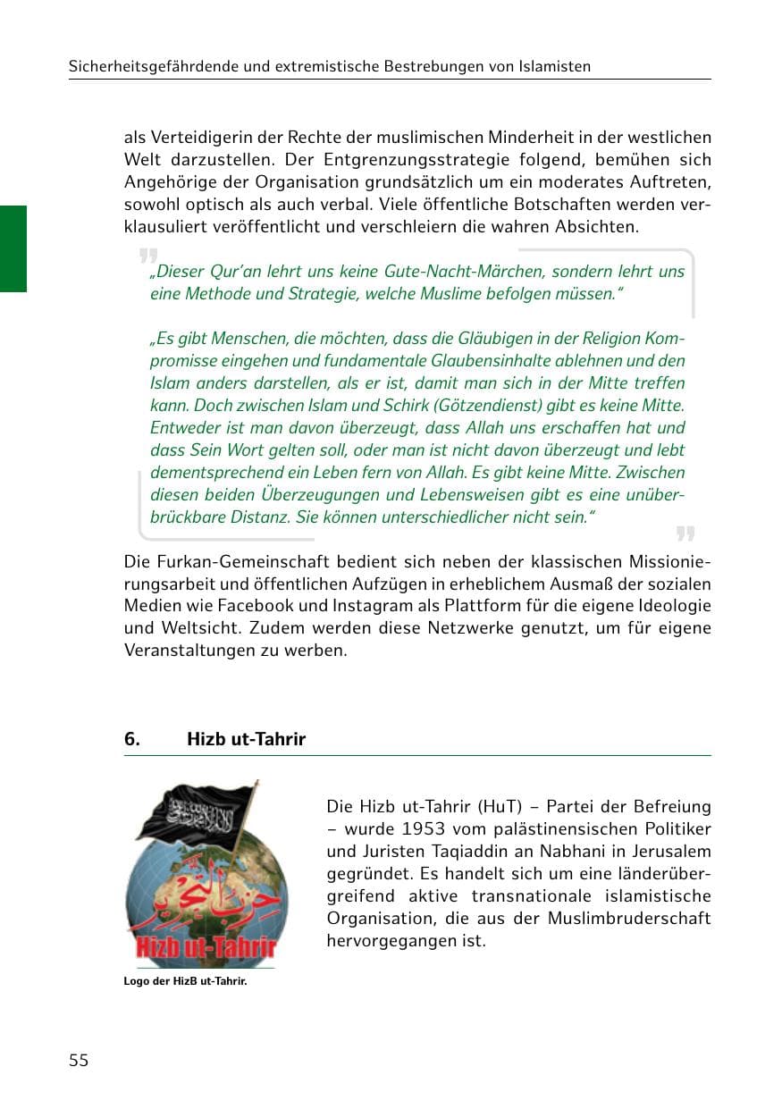 Seite 56 des Verfassungsschutzbericht 2019 Hamburg