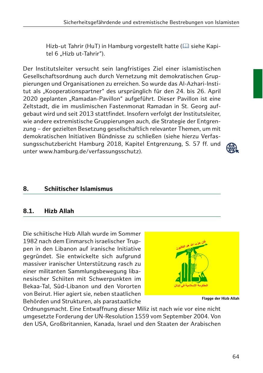 Seite 65 des Verfassungsschutzbericht 2019 Hamburg