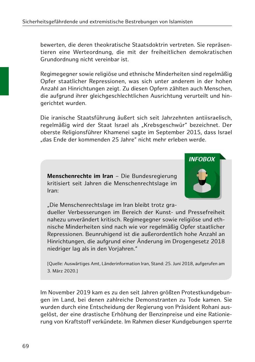 Seite 70 des Verfassungsschutzbericht 2019 Hamburg