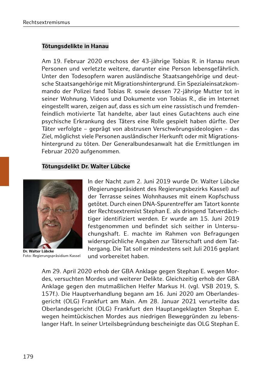 Seite 179 des Verfassungsschutzbericht 2020 Hamburg